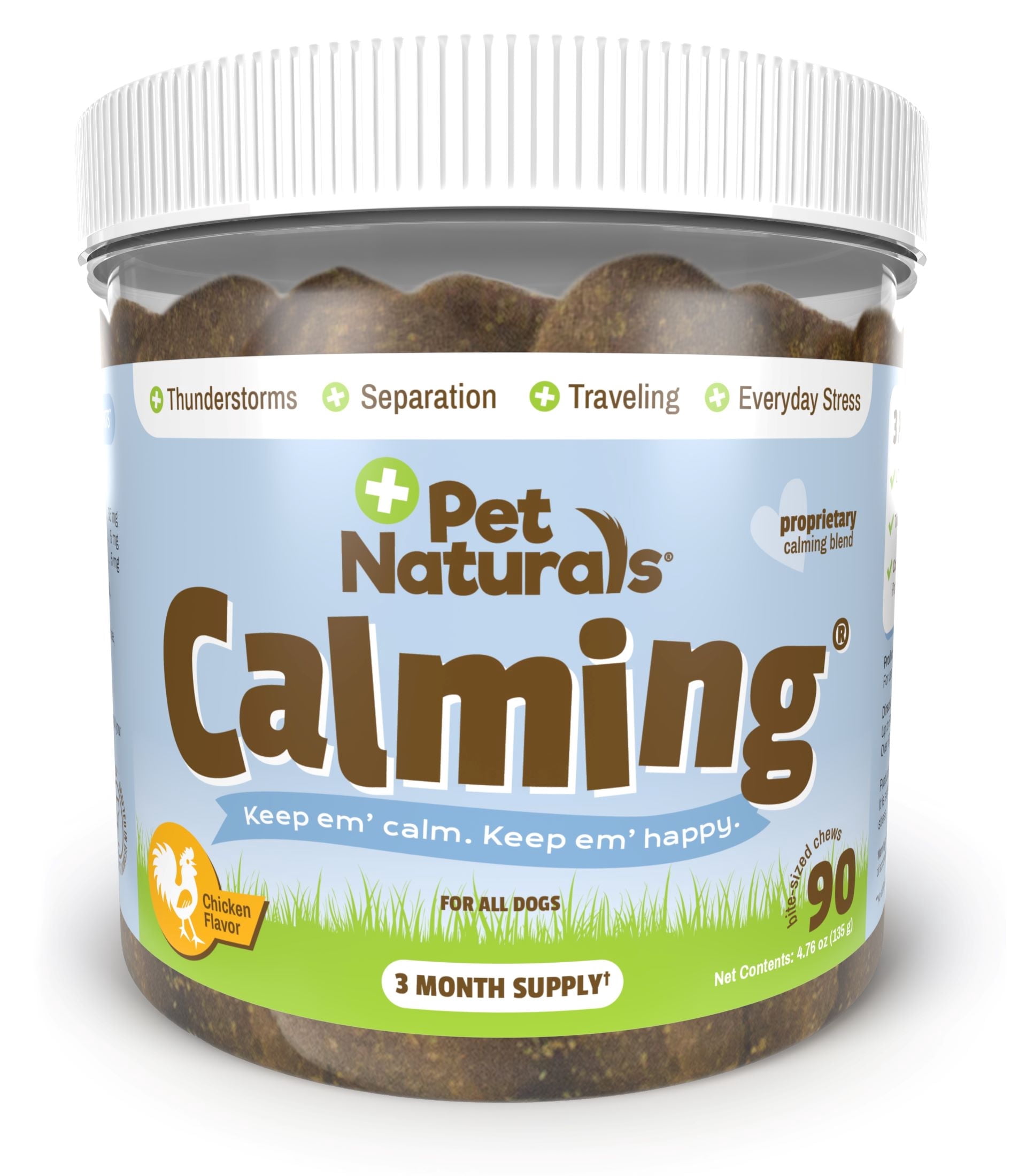 (3 pack) Pet Naturals Calming for Dogs, Anxiety Support Supplement, 90 Bite-Sized Chews