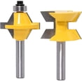 thumbnail image 1 of Anti-Kickback Design Router Bit Set, Carbide Alloy Blades For Accurate Cutting, 45 Degree Lock Miter Bit With Heat Resistant Coating For Professional Woodworking (2Pcs), 1 of 8