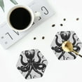 thumbnail image 4 of Yiaed Abstract Ink Octopus Print Leather Coasters for Drinks - Cup Coasters Coffee Table Kitchen Table Bar, Home & Office Gifts Handmade Drink Coasters-Hexagon, 4 of 6