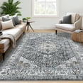 thumbnail image 2 of Garvee 8'x10' Vintage Distressed Area Rugs Living Room Rug, Washable Retro Medallion Rug Non-Slip Stain Resistant Indoor Carpet for Bedroom Home Office, Gray, 2 of 8