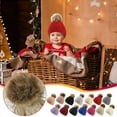 thumbnail image 2 of Cute Toddler Baby Pom Pom Hat Kids Winter Warm Knitted Solid Color Skiing Beanie Hat for Girls Boys 1-6 Years Old, 2 of 7