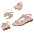 thumbnail image 4 of WUXIAN Child Little Girl Princess Sandals Shoes Rhinestone Slingback Sandals Elastic Ankle Strap Casual Bohemian Beach Shoes Cute Footwear, 4 of 9