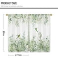 thumbnail image 2 of Eucalyptus Green Leaves Kitchen Curtains Botanical Floral Plant Small Short Cafe Window Curtains Flower Hummingbird Bathroom Window Drapes Treatment Tier Curtains 2 Panels (27.5x39 Inch), 2 of 5