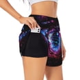 thumbnail image 3 of Lsque v Printed Women's Running Shorts with Liner Pockets,Elastic Quick Dry Workout Athletic Gym Yoga Shorts,Womens High Waist Shorts-XX-Large, 3 of 9