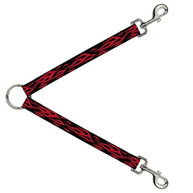 Buckle Down Dog Leash Splitter Flame Red 1 Foot Long 1 Inch Wide