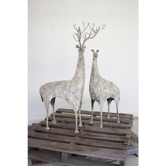 Kalalou Inc Set Of Two Metal Deer
