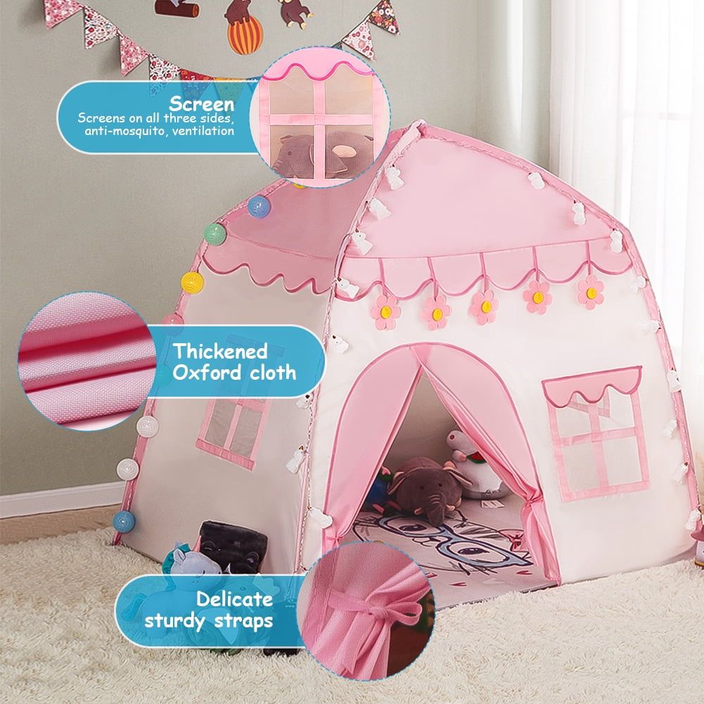 Kepooman Play Tent for Kids, Indoor Playhouse Tents with Carry Bag, Birthday and Christmas Toy Gift for Children Boys Girls, Pink Kepooman Play Tent for Kids, Indoor Playhouse Tents with Carry Bag, Birthday and Christmas Toy Gift for Children Boys Girls, Pink