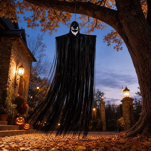 ShengapQ Halloween Tassel Ghost Pendant, Spooky Hanging Decoration, Outdoor Indoor Decor, Halloween Party Accessory, Festive Ghost Decor, Halloween Tassel Ornament