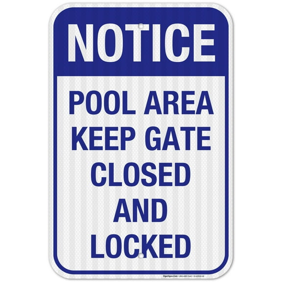 Pool Area Sign, Keep Gate Closed and Locked Sign, Pool Sign,