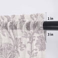 thumbnail image 5 of Farmhouse Flower Valance Curtains for Kitchen/Living Room/Bathroom/Bedroom Window, Rod Pocket Small Topper Half Short Window Curtains Voile Sheer Scarf, Botanical Vintage Purple Leaf Plant 42"x12", 5 of 8