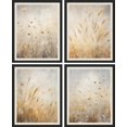 thumbnail image 2 of PixonSign Framed Wall Art Ears of Golden Wheat Close up Prints, Set of 4 Nature Wildernes Paintings, Farmhouse Rustic Wall Décor, Plants Adhesive Canvas Poster for Home Decor - 11"x14" Black, 2 of 5
