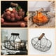thumbnail image 4 of piezas de cestas de almacenamiento de hierro antiguas y creativas de estilo retro para cocina, frutas, pan, huevos (gris y negro), 2 piezas de decoración para el hogar de madera, 4 of 6