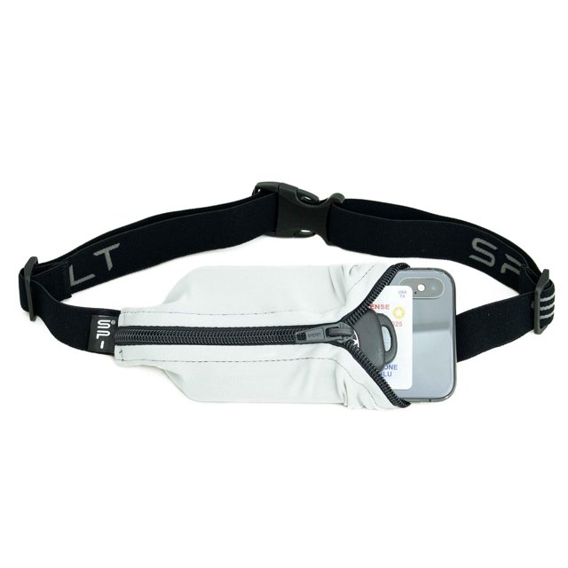 Cinturón de Bolsillo SPIbelt Negro Expandible y Ajustable para Correr para Mujer y Hombre