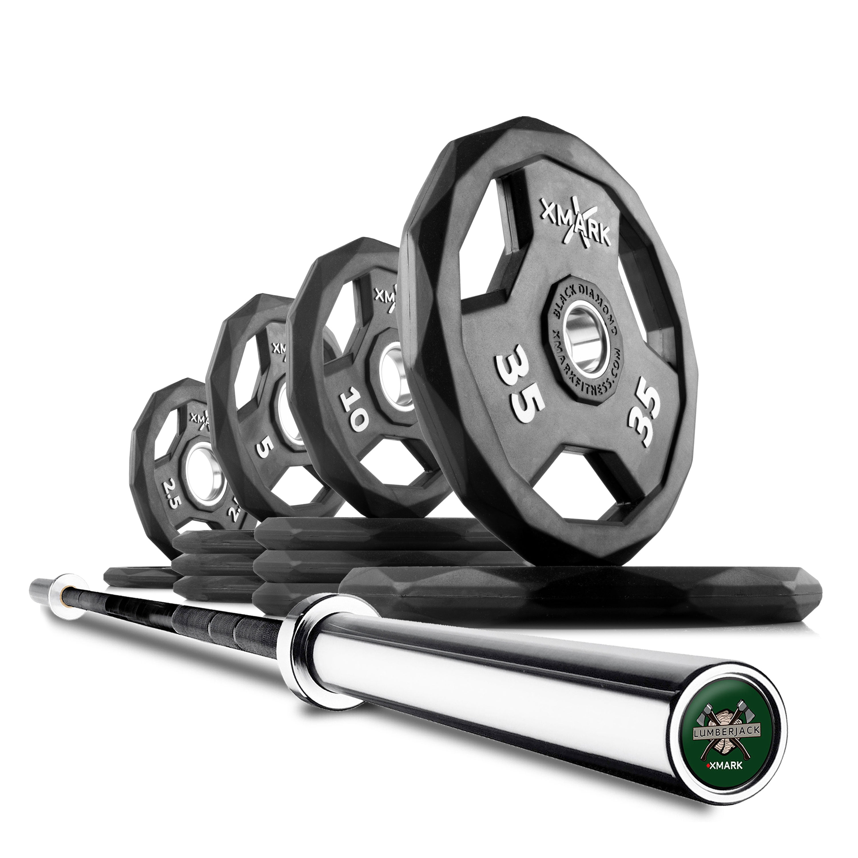 XMark Olympic Barbell Weight Set LUMBERJACK 7 Olympic Bar and