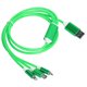 thumbnail image 2 of Cable de carga USB múltiple 3 en 1 Cable de cargador que fluye LED para IOS/Tipo C/Micro Puerto Verde, 2 of 5