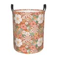 thumbnail image 1 of DouZhe Grands Paniers à Linge Pliables Imperméables, Fleurs Rétro Imprimé Floral Circular Hamper avec Poignées, 1 of 6