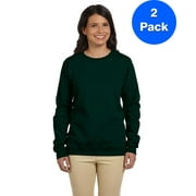 Womens 8 oz. Heavy Blend 50/50 Fleece Crew 2 Pack