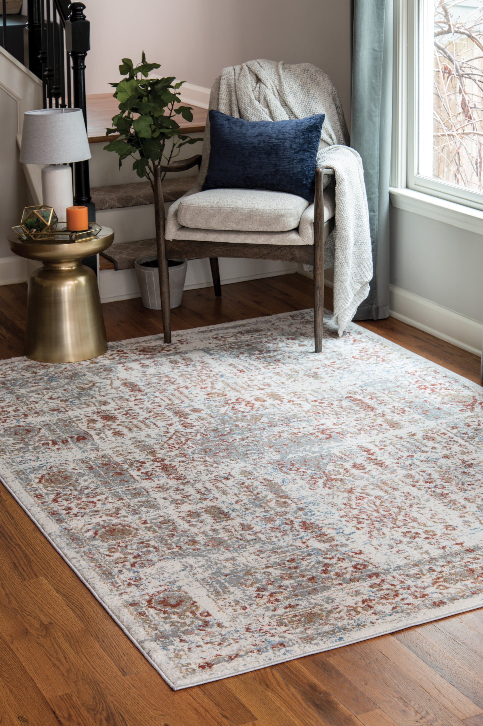 United Weavers Dawson Irregular Transitional Bordered Runner Rug, Rust, 2'7" x 7'4"