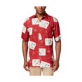 thumbnail image 1 of Campia Moda Mens Postcard Tropical Button Up Shirt, Red, X-Large, 1 of 1