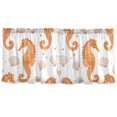 thumbnail image 7 of Yayeee Kitchen Curtains Tier Set of 2 Light Filtering 57"x36" Over Sink Window Panels, Orange Seahorse, 7 of 7
