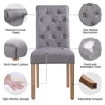 thumbnail image 4 of FullFurnique Chaises de Salle à Manger Rembourrées avec patins Réglables, Lot de 2, Gris Foncé, 4 of 8