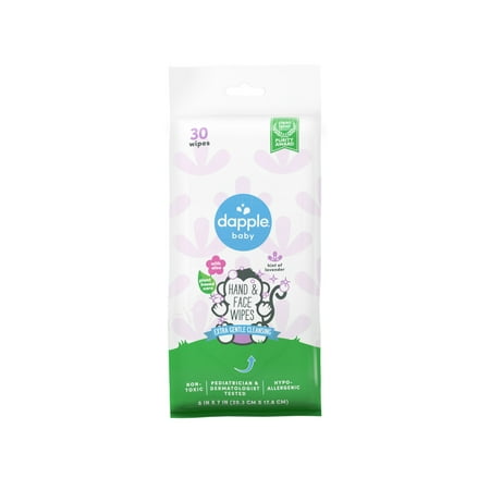 Dapple Hand & Face Wipes, Hint of Lavender, 30 ct (Best Aloe Plant For Skin)