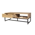 thumbnail image 4 of Cove Coastal Modern TV Stand with Storage Cubby and Drawer, Natural Wood, 4 of 7