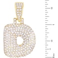 thumbnail image 2 of Iced Hip Hop A - Z Initial Bubble Letter 14K Gold Plated Real Feel Heavy 20" Rope Chain Necklace Set / D / Gold, 2 of 3
