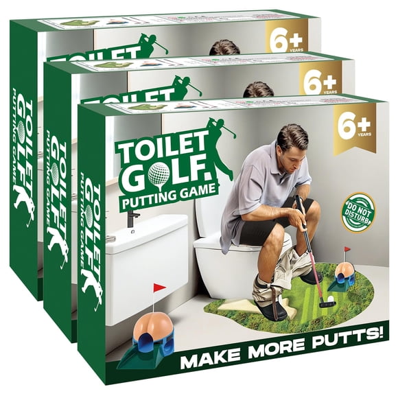 Caja de regalo de broma, 3 piezas, juego de golf para inodoro, regalo de mordaza, caja vacía, envuelva su regalo real en una caja de regalo falsa convincente y divertida, divertido regalo de elefante