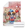 thumbnail image 2 of Happy Valentine’s Day Adorable Boxer Puppy Holding Heart Balloon Cozy Fleece Blanket Boxers Dog Lover Gifts Idea Warm Soft Throw Blanket - 00030, 2 of 5