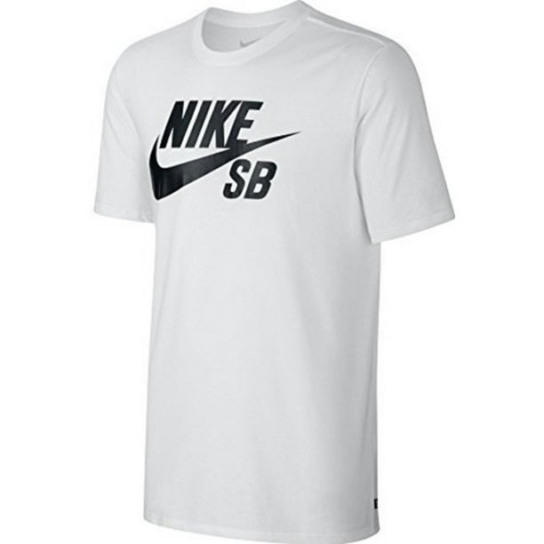 Nike Mens Dry Dri-Fit Swoosh Logo Casual Skate T-Shirt White and Black ...