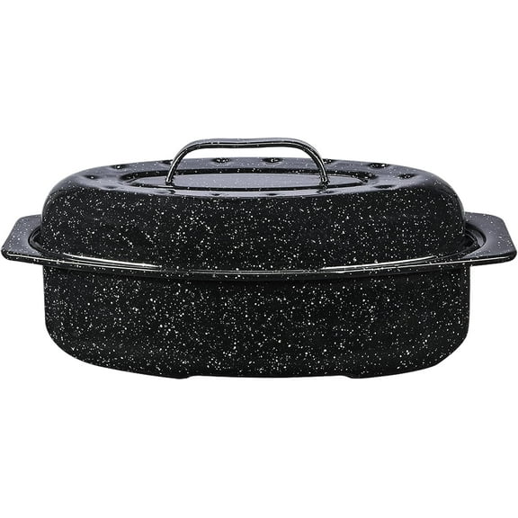 Black Graniteware 13" Oval Roaster (5 lb.), Home Products