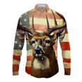 thumbnail image 3 of Camisa con solapa de animal para hombre y mujer, con estampado 3D de alce, informal, de manga larga, con botones, ropa de calle de gran tamaño, unisex, 3 of 5