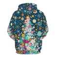 thumbnail image 6 of Colorful Ditsy Floral Print Christmas Tree Regular Fit Hoodie, Sporty Pullover Hooded Sweatshirt for Men Women L, 6 of 6