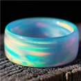 thumbnail image 2 of Baohd Bague Personnalisée Simple Multicolore Bague de Doigt Pailletée Cadeau No.6, 2 of 6