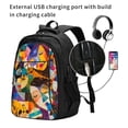 thumbnail image 2 of Balery Abstract Musical Faces Mochila con carga USB para hombre y mujer - Mochila impermeable y antirrobo para portátil con puerto USB para viajes, trabajo, estudios y universidad, 2 of 7