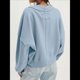 thumbnail image 4 of Sudadera Corta de Larga con Cuello Redondo para Mujer, Lindas y Holgadas. Azul XL, 4 of 10