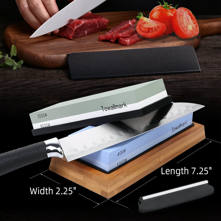 Whetstone Knife Sharpening Stone Kit - Professional Knife Sharpener Stone  Set, Realohas Premium 4 Side Grit 400/1000 3000/8000 Wet Stone Sharpening