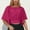 Hot Pink, variant on Olyvenn Stylish Women's Short Bell Sleeve Tie Back Solid Crop Blouse Shirt Crop Tops Workout Tops Summer Fashion Basic Tees Pink M