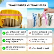 Siaomo Towel Bands(6-Pack), Silicone Rubber Bands,Beach Pool & Cruise Chairs,Extra Durable, No Snapping, Cruise Ship&Beach Essentials,Great Alternative to Beach Towel Clips (Novel Style,11.81 Length)