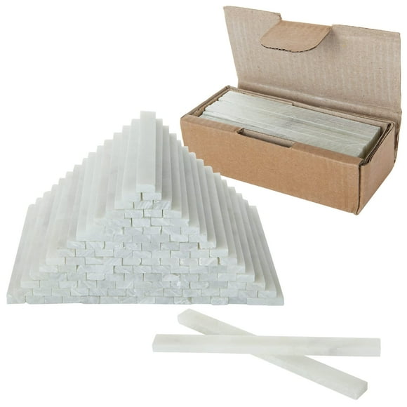 ZOEYES 108Pcs Soapstone Pen, Flat White Soapstone Refills, Soap Stones Chalk, Professional Soapstone Pencil for Welders Textile Marking Tools and Markers Removable Markings on Steel Cast Iron