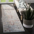 thumbnail image 2 of SAFAVIEH Valencia Joyce Bordered Oriental Polyester Runner Rug, Blue/Multi, 2'3" x 8', 2 of 9