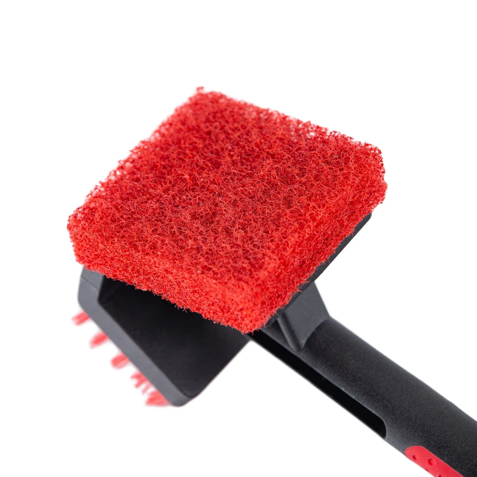 FLINT - (4 Pack) Cold Grill Cleaning Brush And Scrub Pad, Small, 10.6"