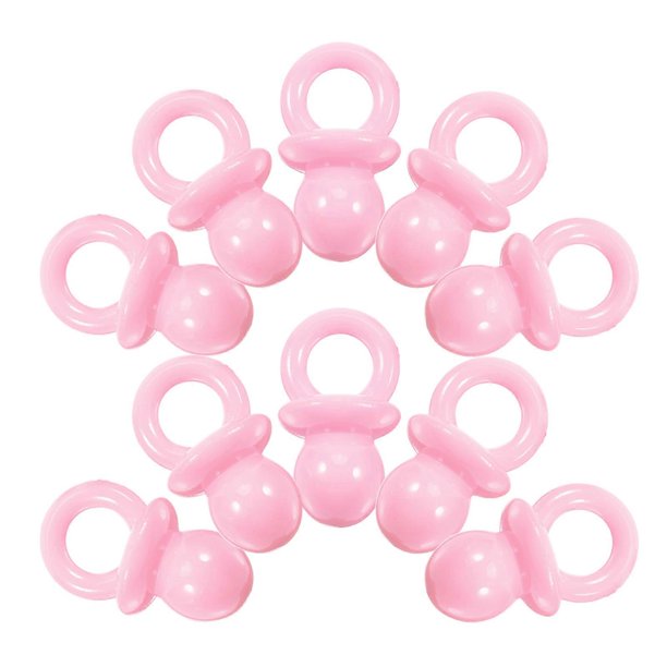 Baby Shower Pacifiers Baby Shower Decor for 2 Bags Pink Acrylic Mini Pacifiers