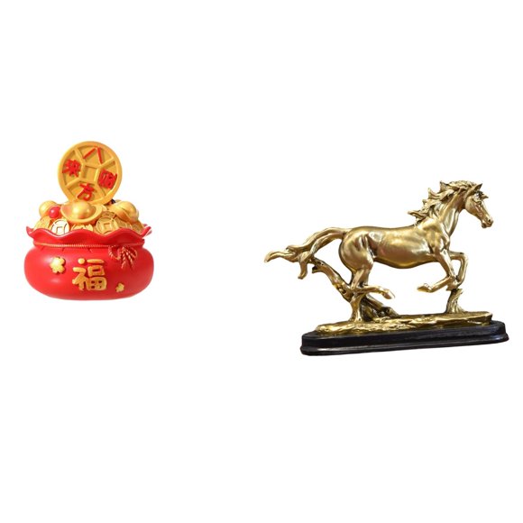 Estatua De Caballo Con Forma De Cuenca Del Tesoro Para Festival, Adorno Para Dormitorio, Sala De Estar, Escritorio, Decoración, Inauguración De La Casa, Obra De Arte Coleccionable, Regalo