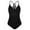 Black, variant on Hilor Womens One Piece V Neck Bathing Suits Strappy Back swimsuits Tummy Control Swimwear