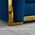 thumbnail image 5 of 81 Inch Velvet Sofa Set for Living Room, 3 Seat Modern & Luxury Chesterfield Couch Sofa with Tufted Back&Gold Stainless Legs for Apartment, Office 2 Pillows Included Navy, 5 of 7