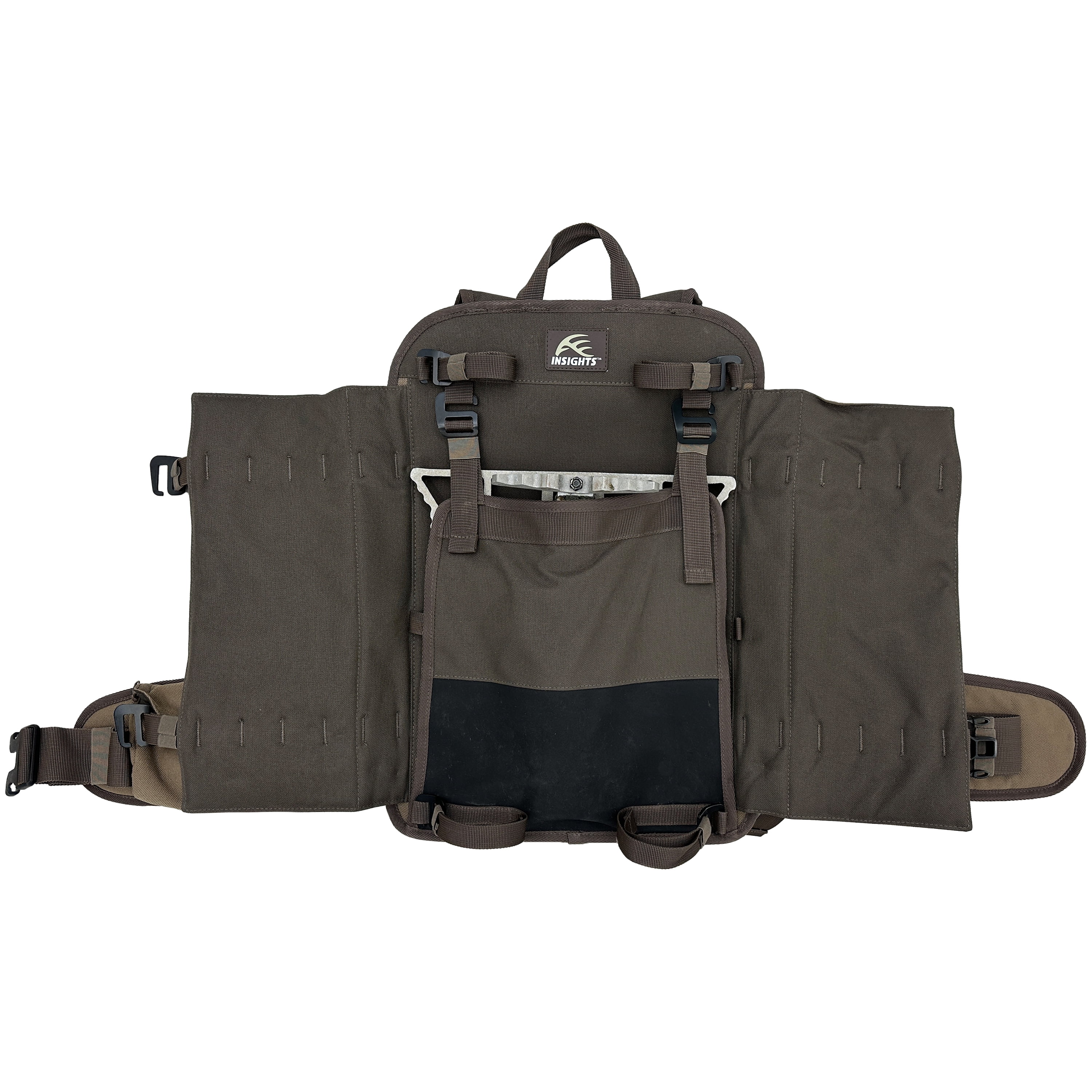 Frogg Toggs Insights Saddle Stalker Hunting Backpack, Compact Backpack with MOLLE System, Solid Elements Brown
