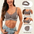 thumbnail image 5 of Qylux Wireless Bras for Women No Underwire Push Up Bras Seamless Full Coverage Comfort Lift Support Soft Everyday bra,Grey, 5 of 11