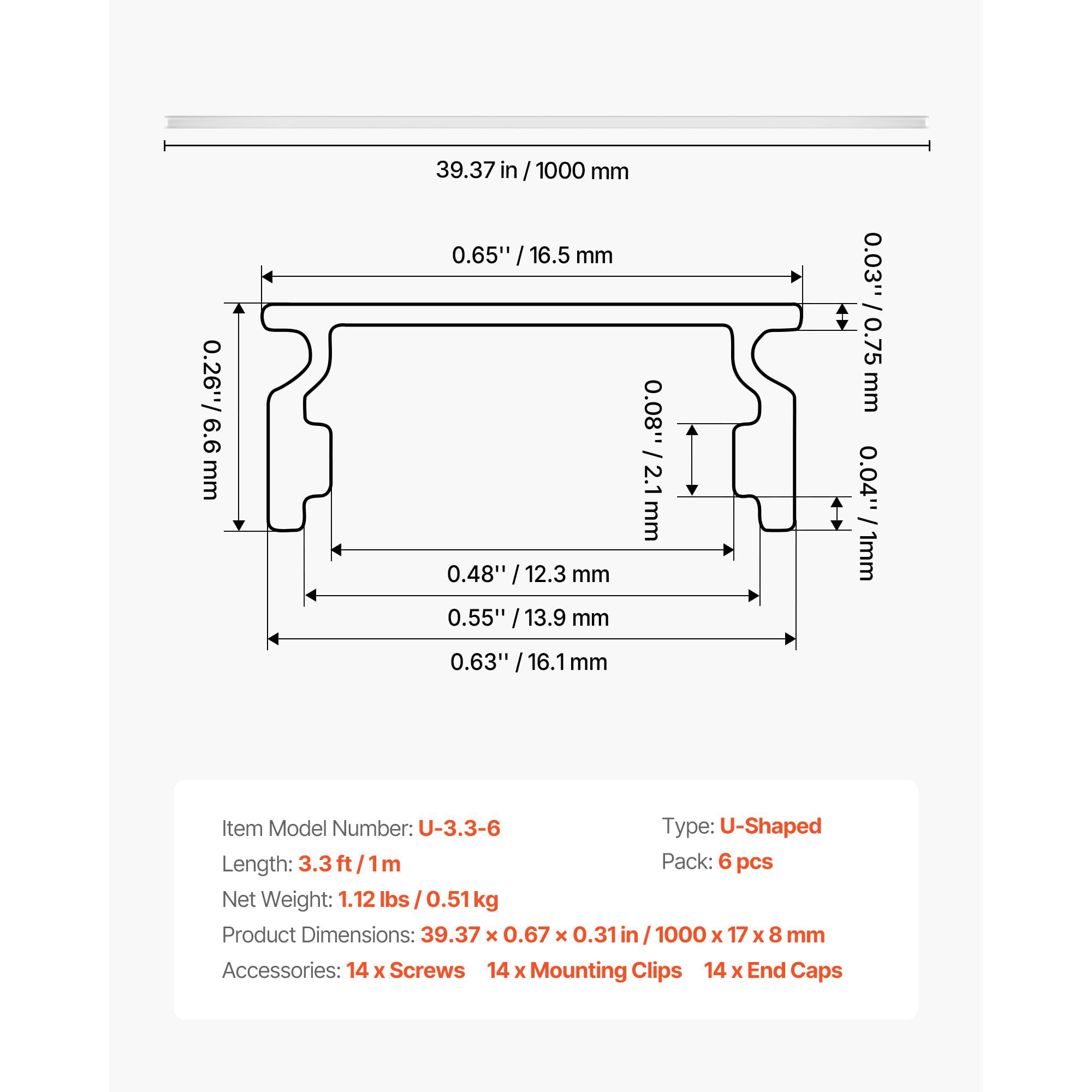 LED Aluminum Channel with Milky Cover, Oxidation-Resistant Bright Even Lighting, Sleek LED Strip Diffuser for Home Cabinet Ceiling Light
